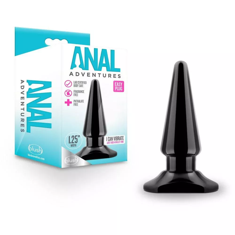 Anal Adventures Easy Black 4" Anal Plug