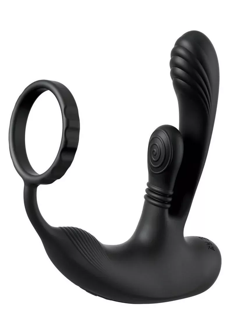 Anal Fantasy Elite Ass-Gasm IntiMotion Multi-motor Rechargeable Silicone Anal Plug - Black from Cherry Pie Online