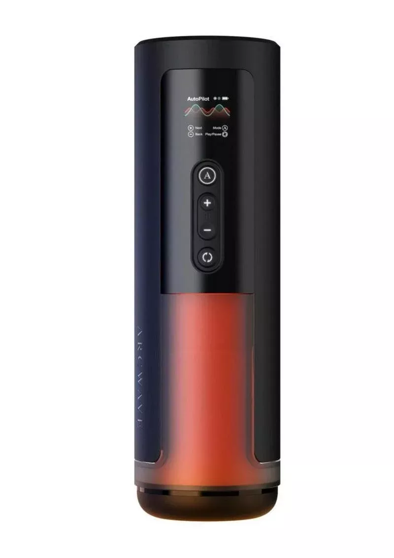 Arcwave Thruster Rechargeable Silicone App Compatible Stroker - Black/Orange from Cherry Pie Online