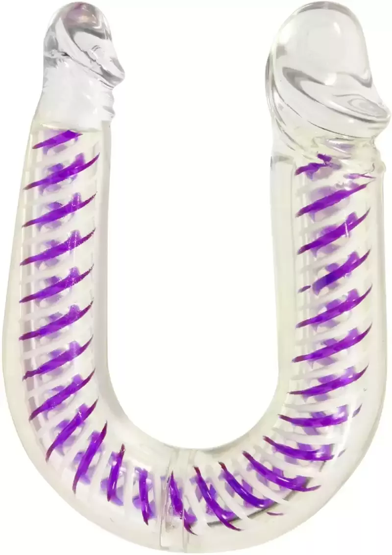 Art Deco AC DC Double Dong Waterproof 12.25 Inch Purple from Cherry Pie Online