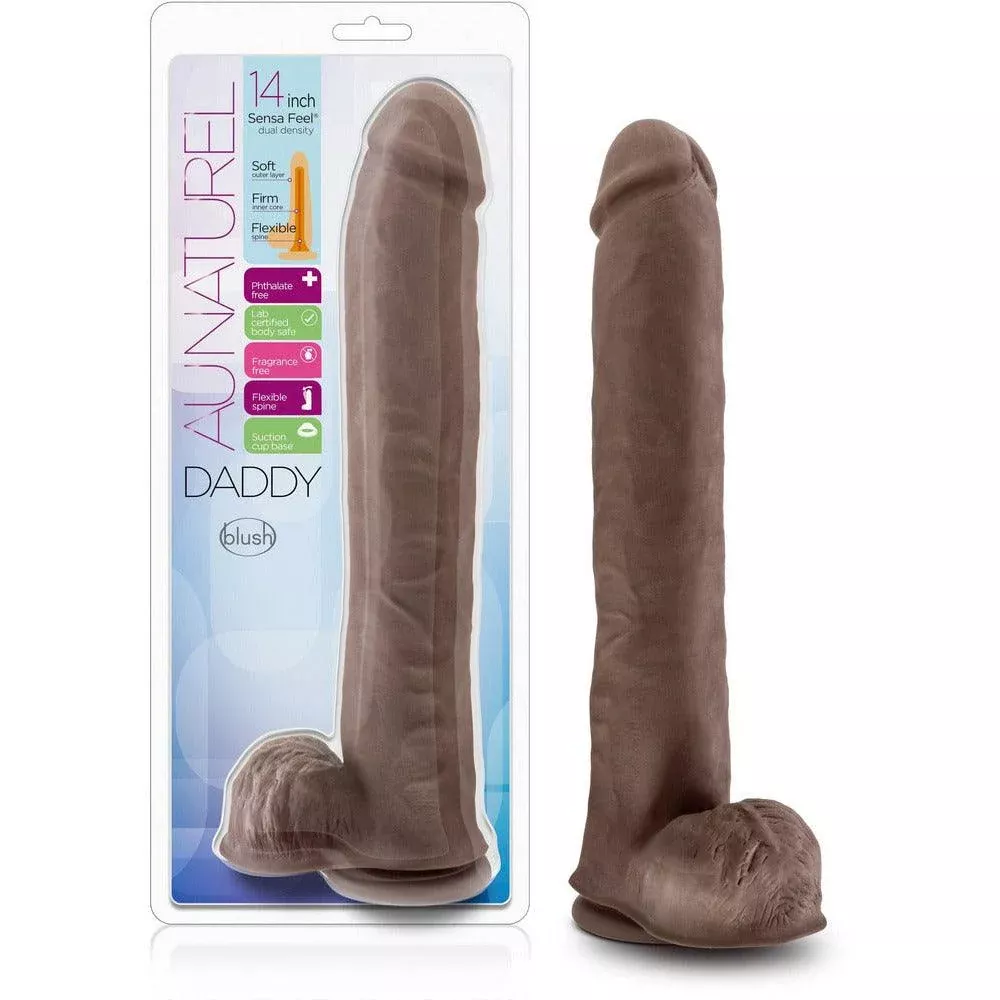 Au Naturel - Daddy Dildo 14" - Chocolate