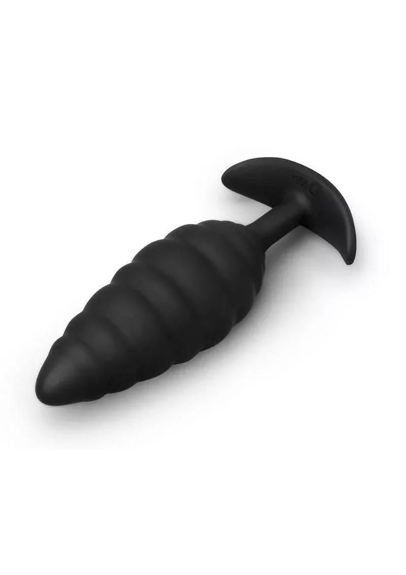 B-Vibe Twist Texture Silicone Plug - Black from Cherry Pie Online