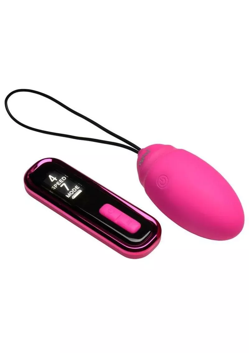 Bang! Vibrating Rechargeable Silicone Egg with Digital Remote Control - Pink from Cherry Pie Online
