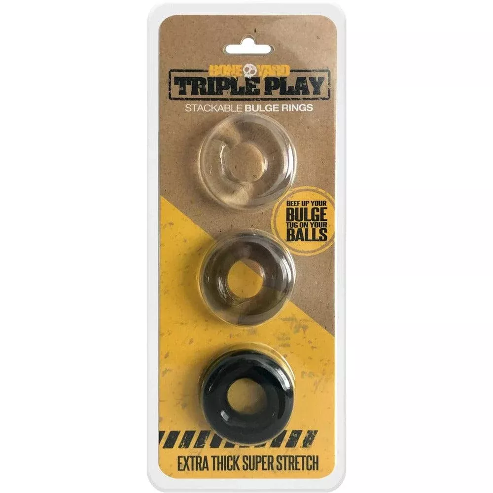 Boneyard Triple Play Stackable Bulge Cock Rings