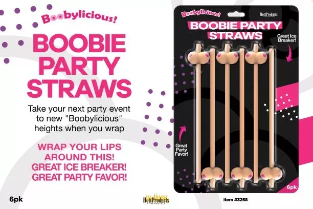 Boobie Straws Flesh Beige 6 Pack