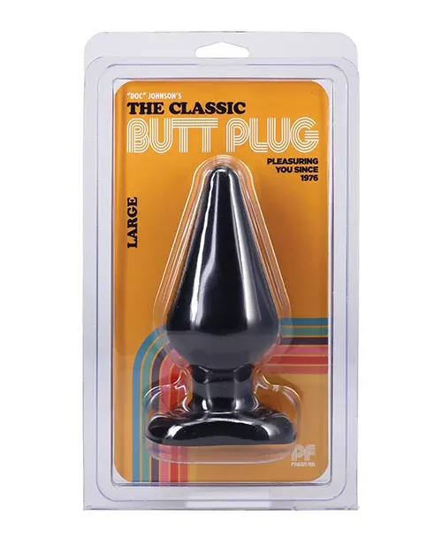 Classic Butt Plug Large Black 5.5 Inch