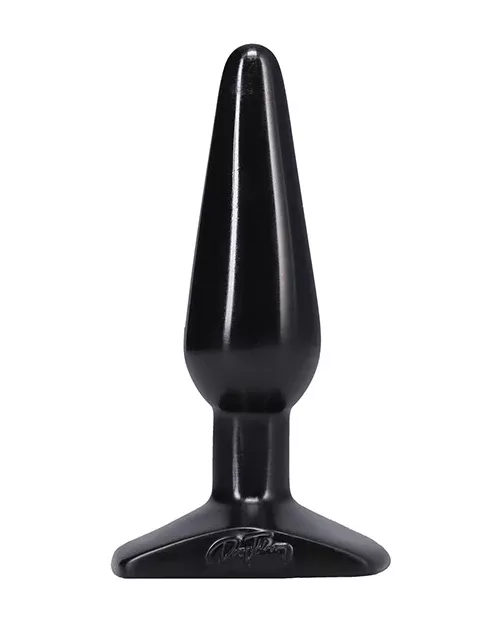 Classic Butt Plug Medium Black PVC Tapered Tip