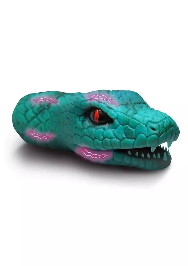 Creature Cocks Python Vibrating Rechargeable Silicone Masturbator - Green/Black from Cherry Pie Online