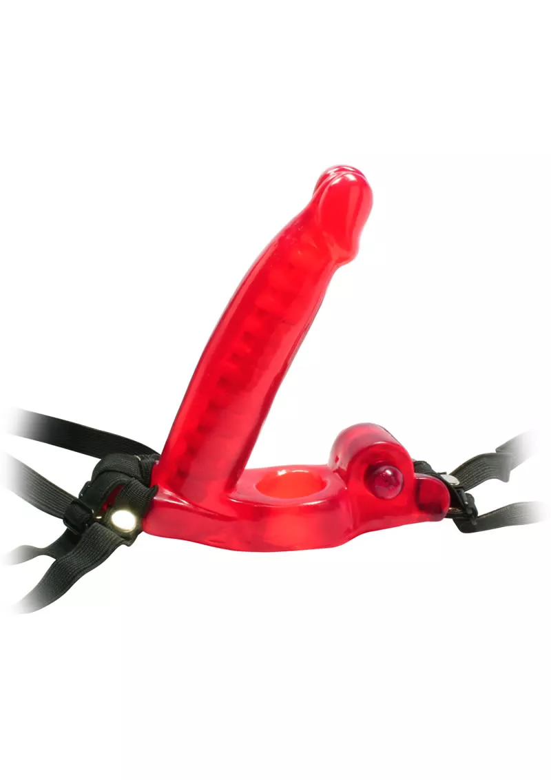 Double Penetrator Strap On Cock Ring Waterproof Red - Shop Velvet Box Online