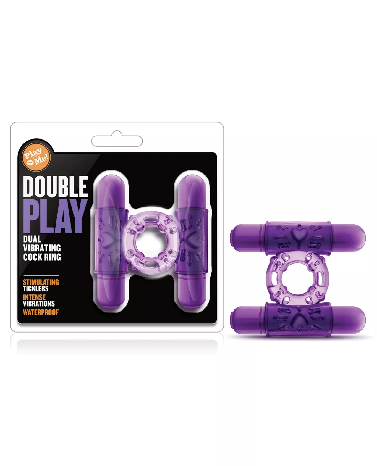 Dual Vibrating Cockring with 2 Bullets - Purple