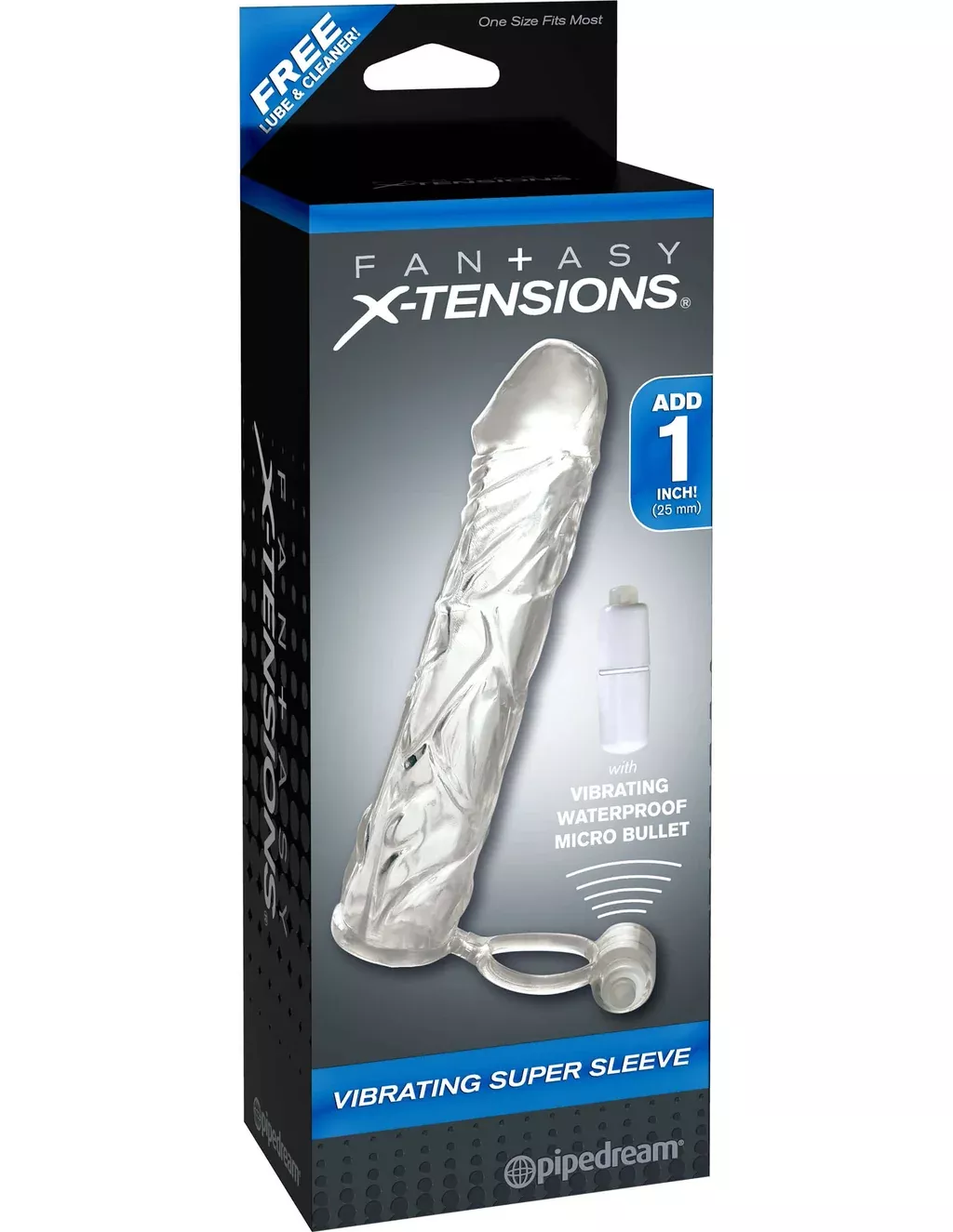 Fantasy X-tensions Vibrating Super Sleeve | Clear | Erection Enhancer