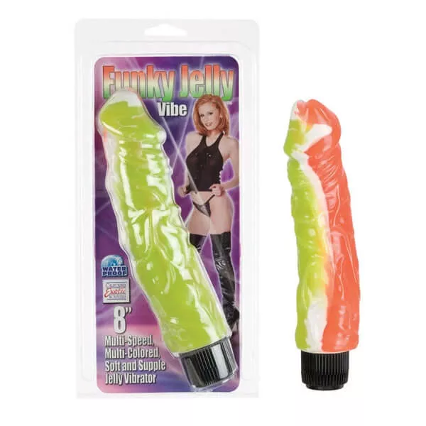 Funky Jelly Big Vibrator 8 inches Multicolor