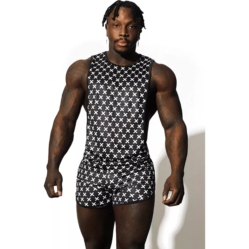 JJ Malibu - Deja Vu Drop Arm Tank Top - X Pattern
