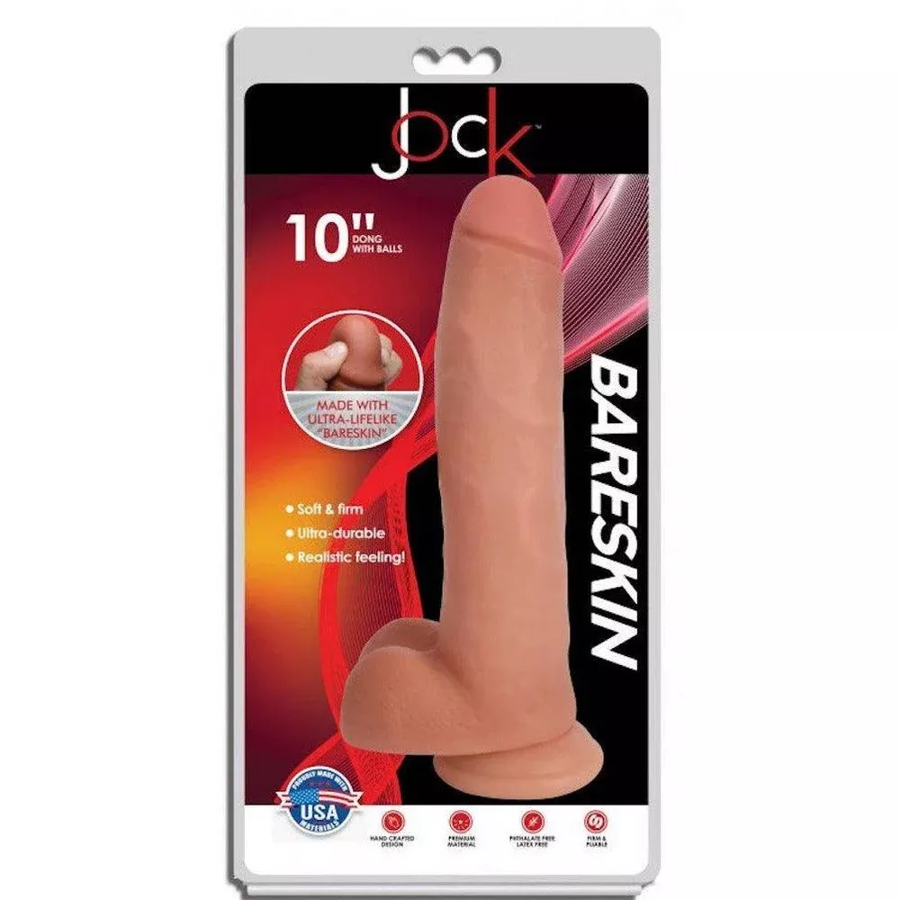 Jock - Bareskin Dildo with Balls 10" - Vanilla