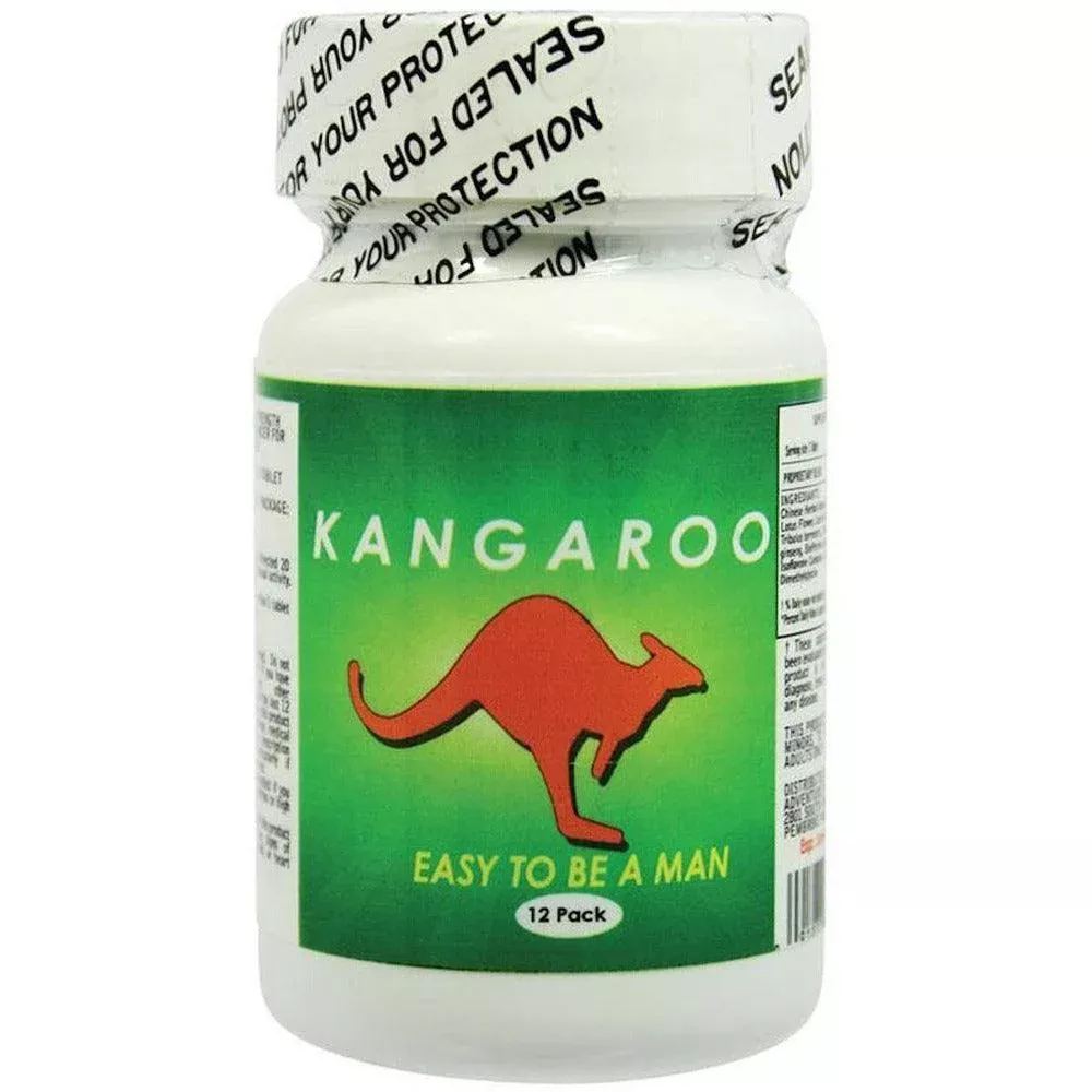 Kangaroo - For Him Green 12 Pill Bottle