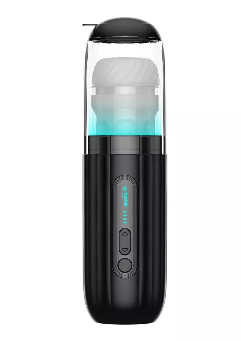 Kaotik Labs The Shockwave App Control Rechargeable Masturbator - Black/Blue from Cherry Pie Online
