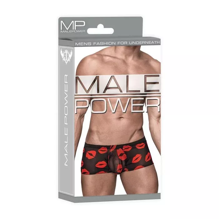 Kiss Me - Mini Short Sheer Lips Black
