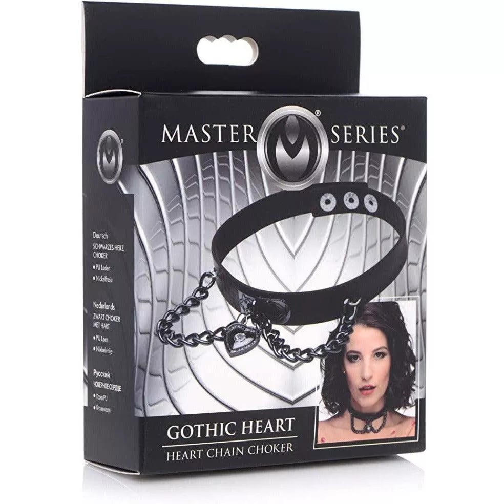 Master Series - Silicone Gothic Heart Chain Choker