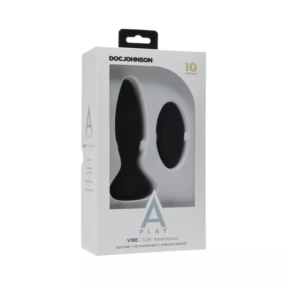A-Play Vibe Adventurous Rechargeable Silicone Anal Plug with Remote Bl