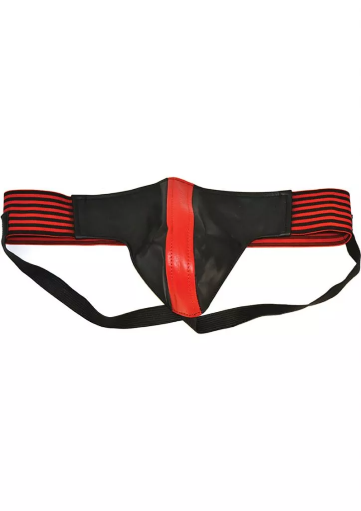 Rouge Jock With Stripes Med Red Blk