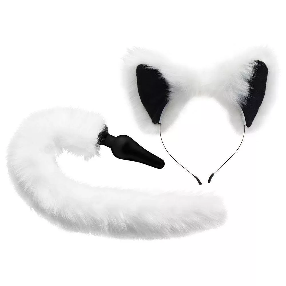 Tailz Plug & Ear Set White Fox (Set)