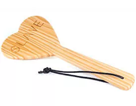 Wood Paddle Heart Shape Slave from Spartacus Leathers